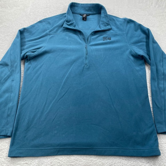 Mountain Hardwear Mens XXL 2TG Blue Fleece Pullover 1/2 Zip Long Sleeve - Picture 1 of 9